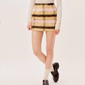 FL&L For Love and Lemons Rachel Tweed Plaid Clueless Skirt Small
